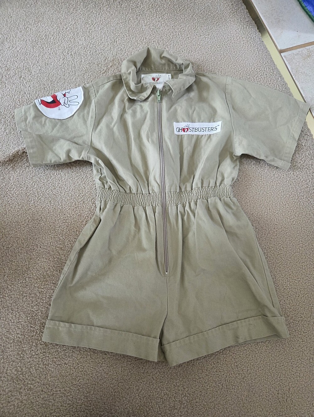 Vintage 1988 Ghostbusters Khaki Shorts Jumper Halloween Costume  Size 6 80's